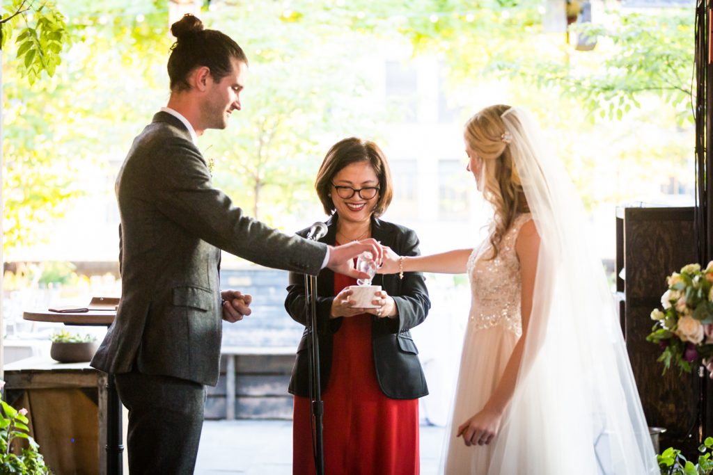 Salt pouring ceremony at a Gallow Green wedding