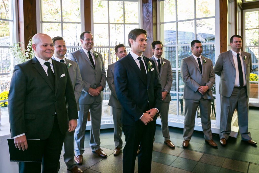 Groom waiting for bride at altar for an article on wedding officiant tips