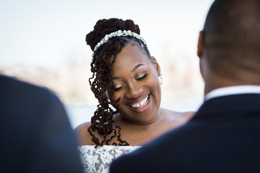 Bride laughing for an article on elopement tips