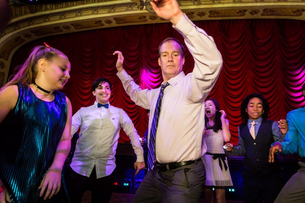 Guests dancing at a bat mitzvah for an article on ‘How to Find a Venue’