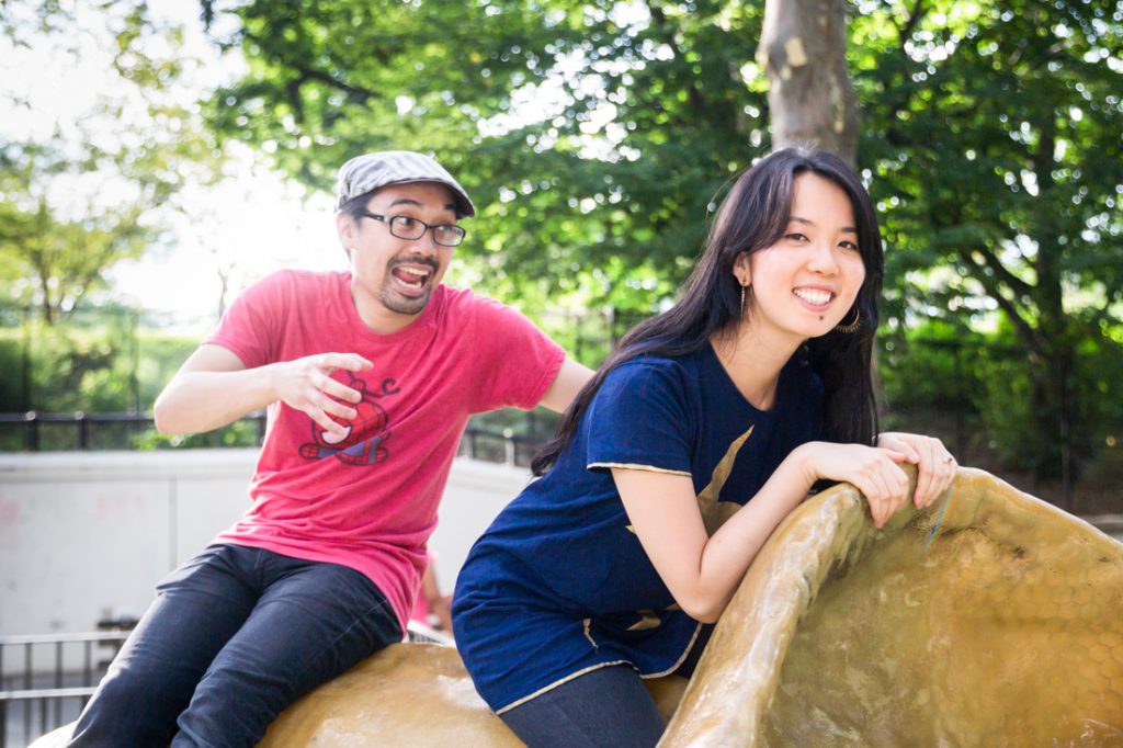 Riverside Park engagement portrait for an article on NYC engagement shoot locations