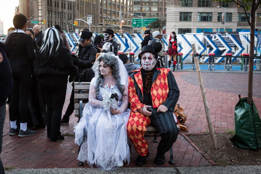 People in costume before the 44th annual Greenwich Village Halloween Parade
