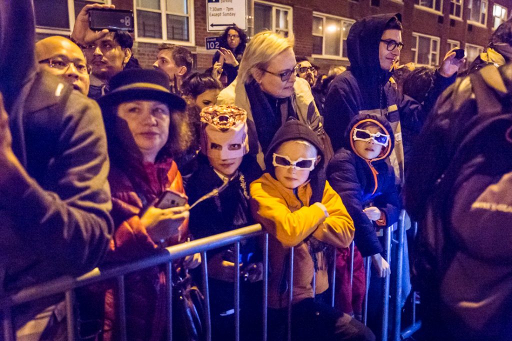Bystanders at the 44th annual Greenwich Village Halloween Parade