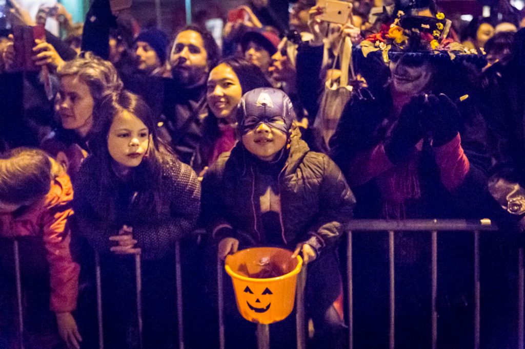Bystanders at the 44th annual Greenwich Village Halloween Parade