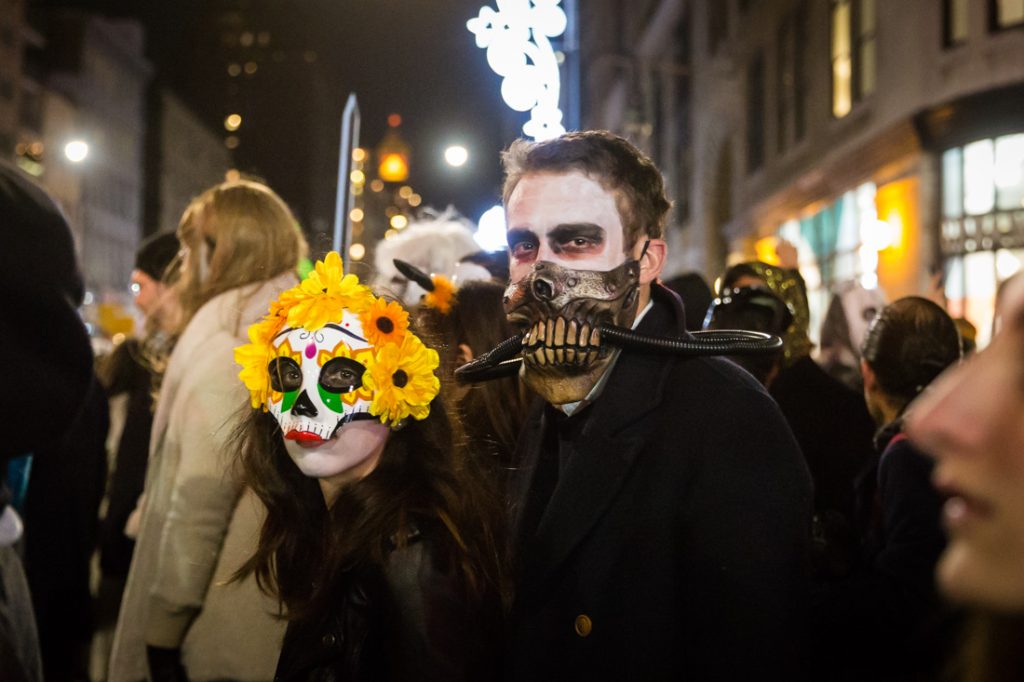 People in costume at the 44th annual Greenwich Village Halloween Parade