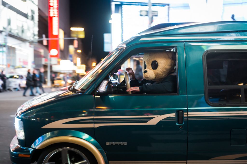 Drive by teddy bears in Times Square