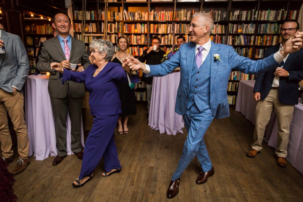 Greek line dancing at a Housing Works Bookstore Cafe wedding