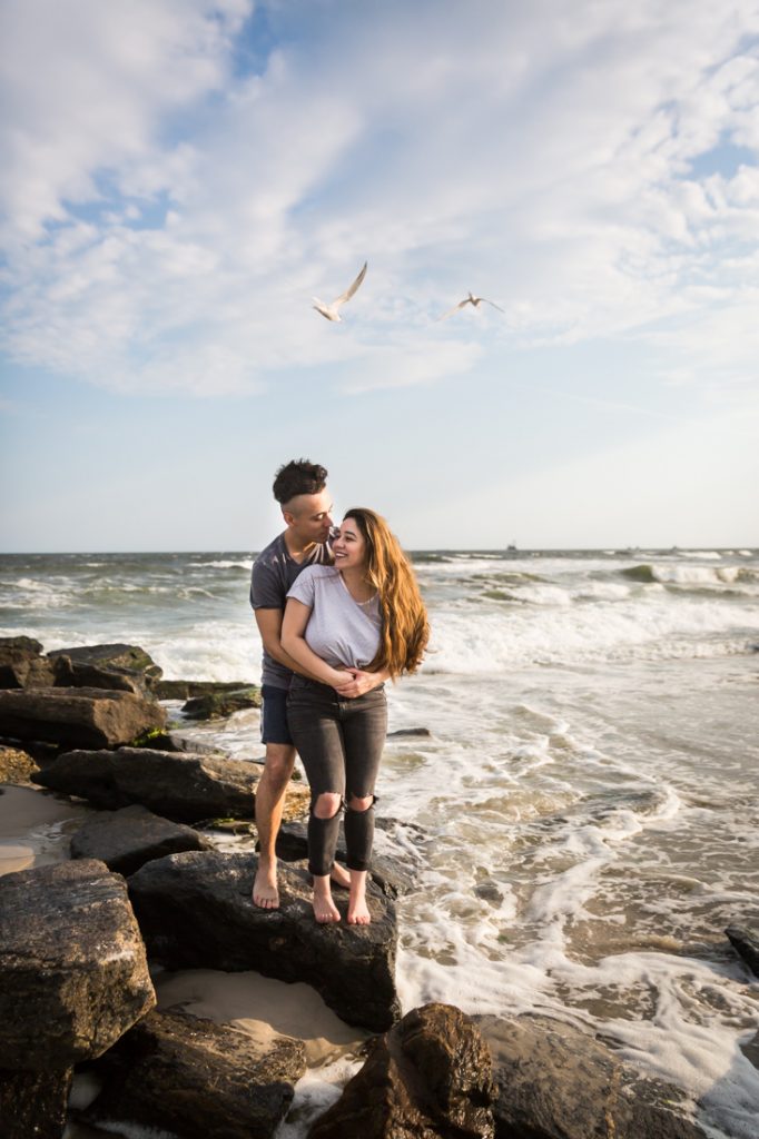 Long Beach engagement photos for an article on beach engagement tips