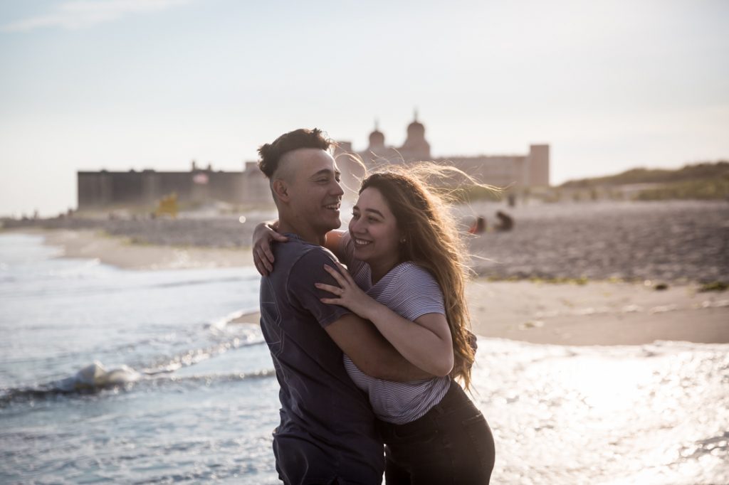 Long Beach engagement photos for an article on beach engagement tips