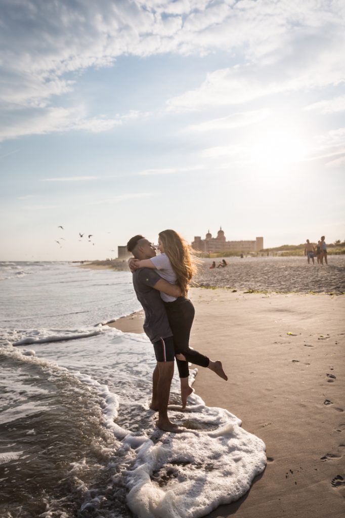 Long Beach engagement photos for an article on beach engagement tips