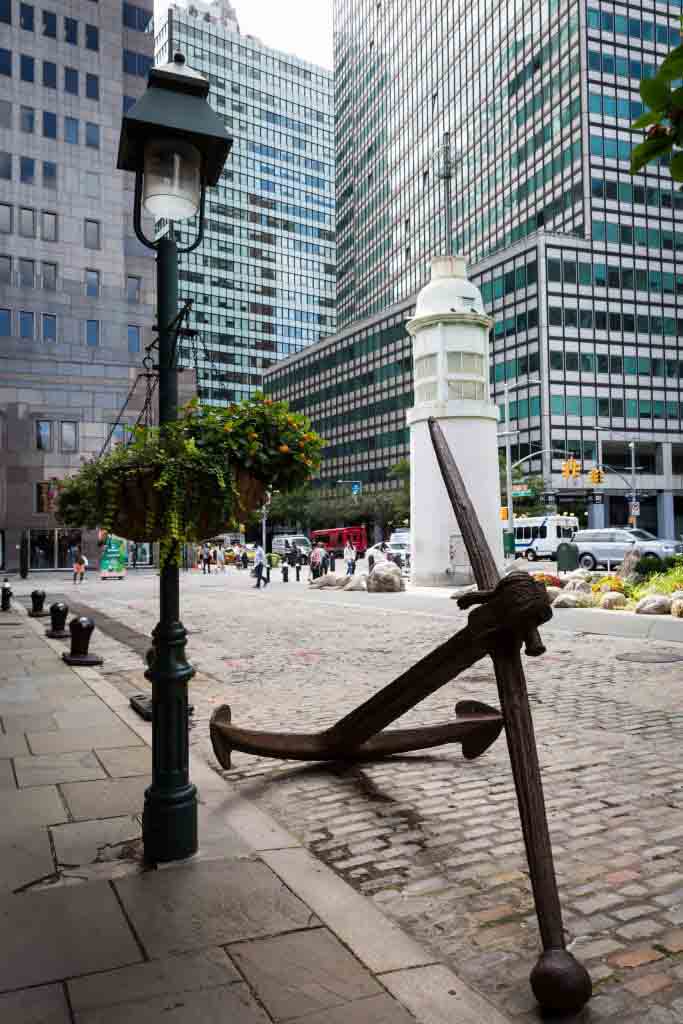 Anchor in street for an article on City Hall wedding portrait locations