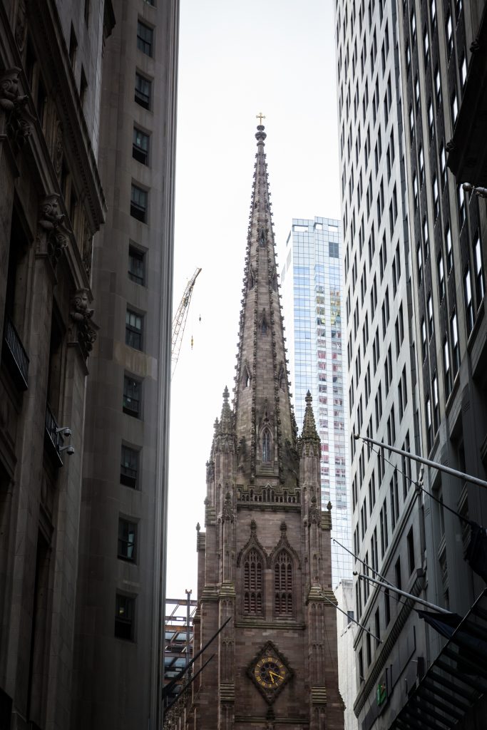 Trinity Church for an article on City Hall wedding portrait locations