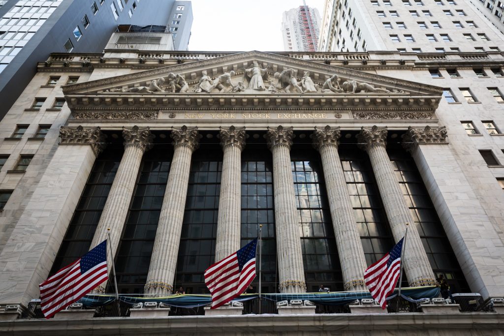 New York Stock Exchange for an article on City Hall wedding portrait locations