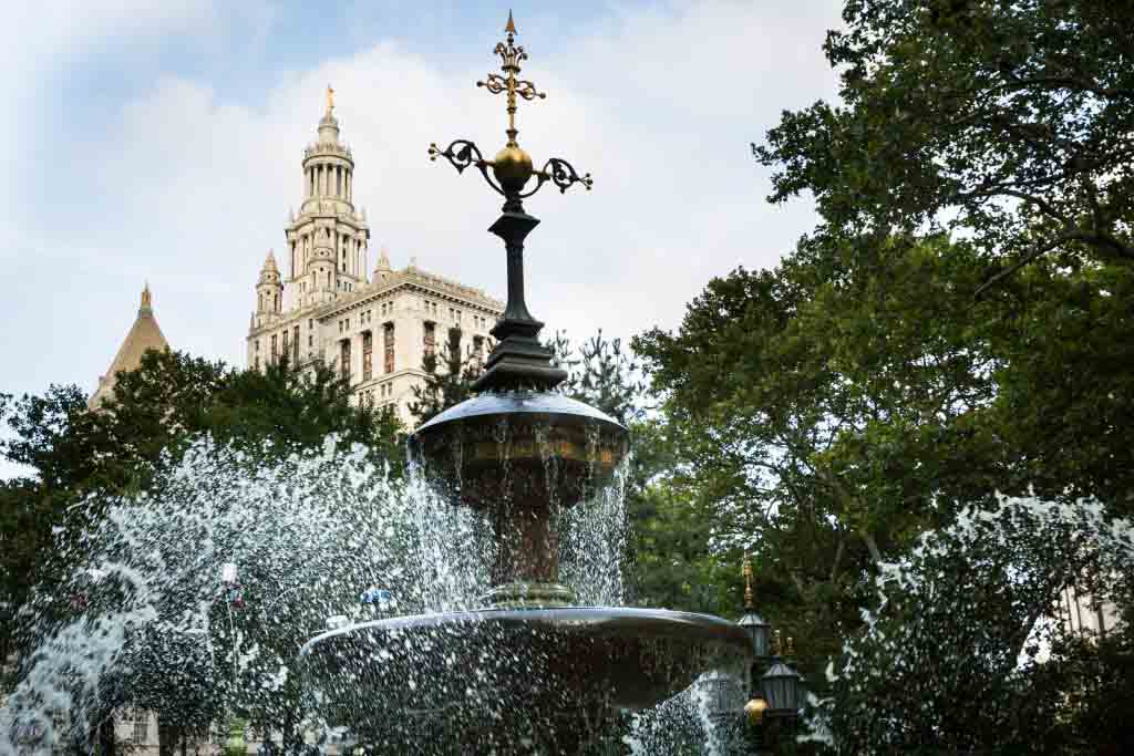 City Hall Park for an article on City Hall wedding portrait locations