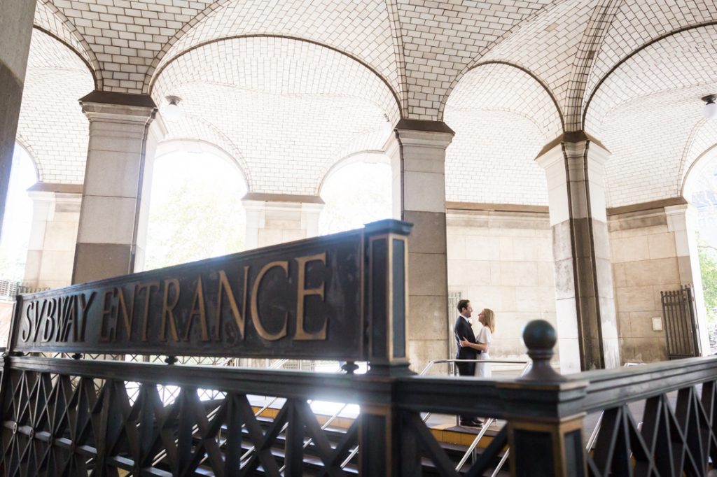 Chambers Street subway station for an article on City Hall wedding portrait locations