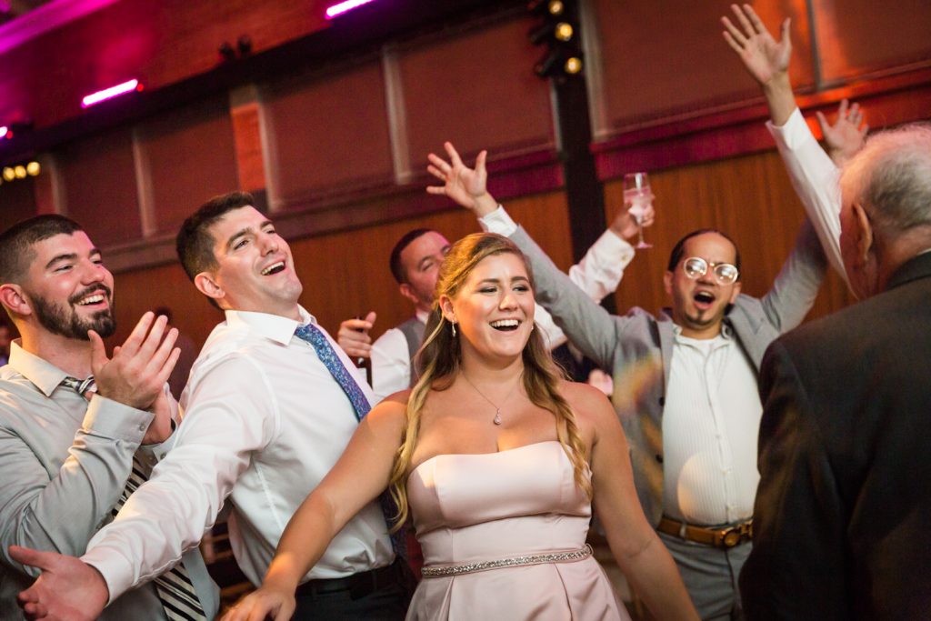 Guests dancing at a Bronx Zoo wedding