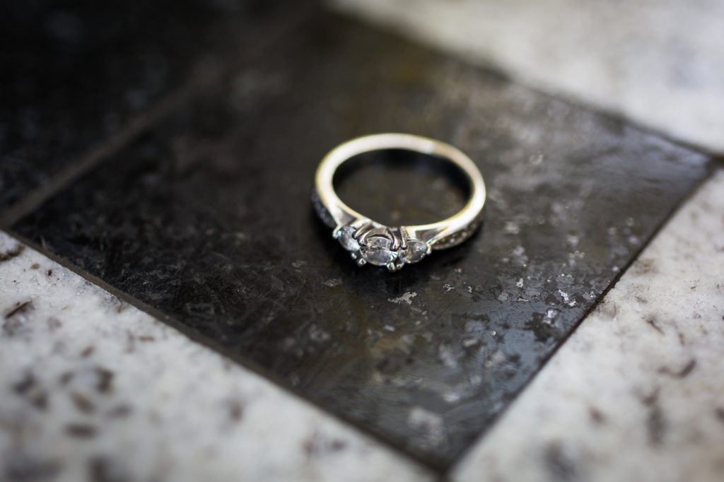 Ring photographed for a Greenwich Village engagement portrait