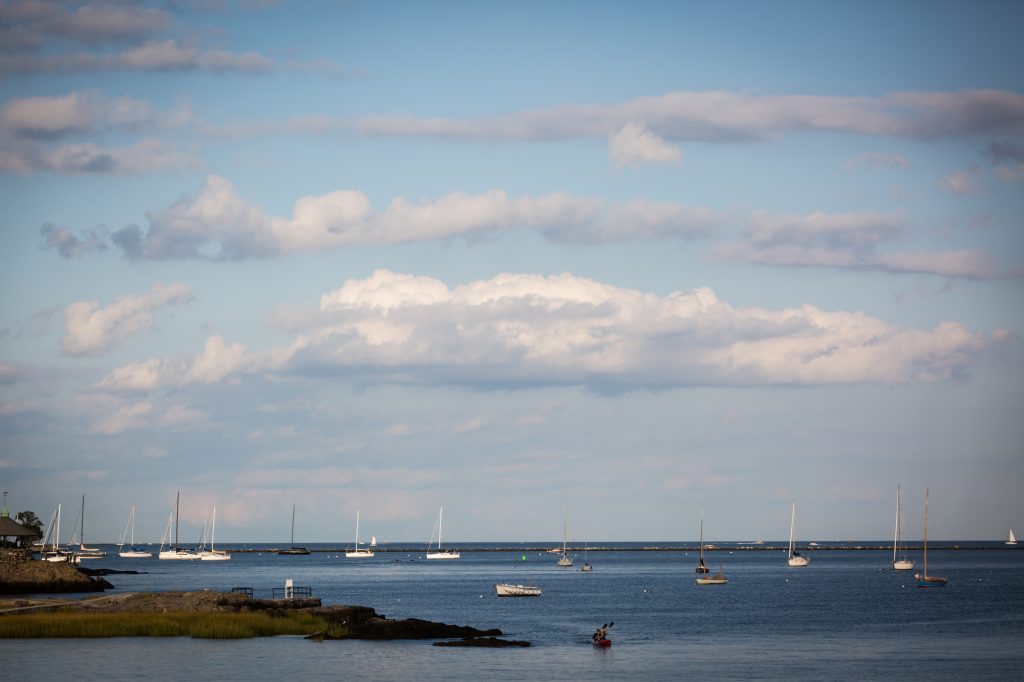View of Long Island Sound at a Larchmont Shore Club wedding