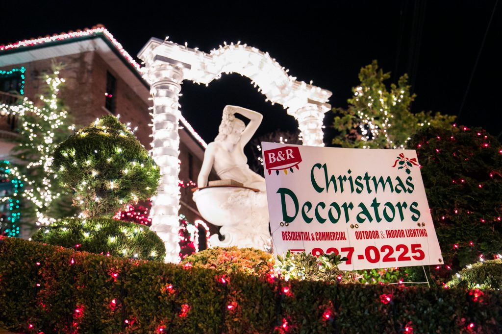 Dyker Heights home at Christmas for an article on NYC holiday card location suggestions