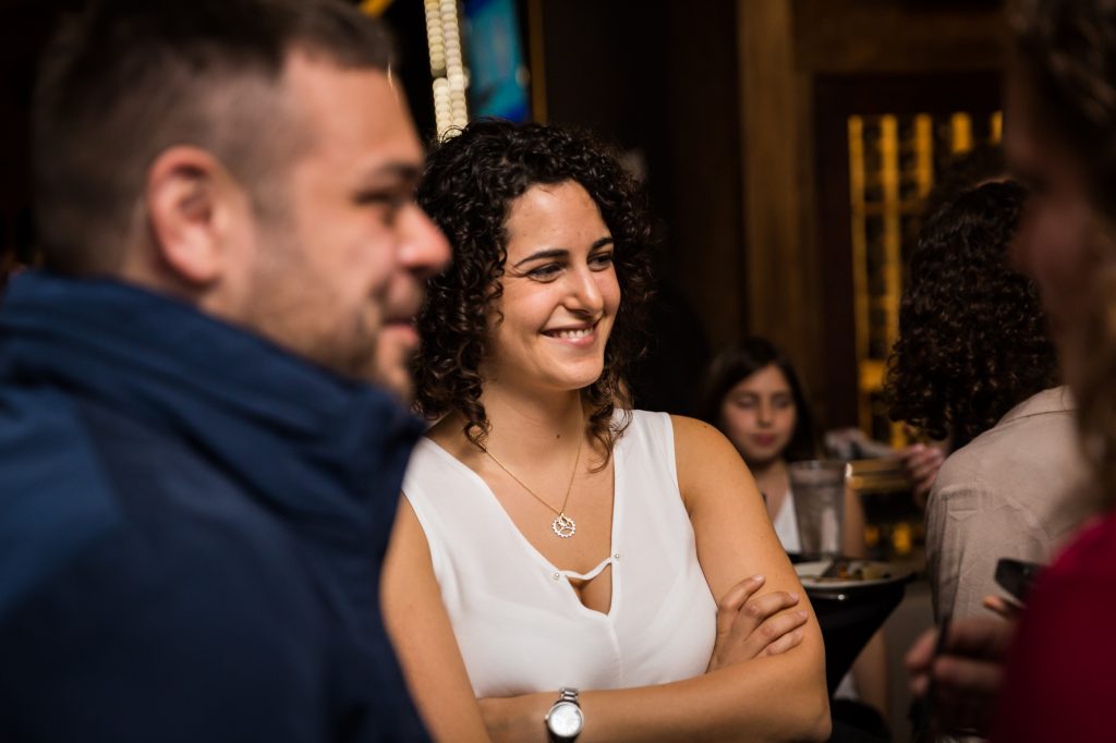 Guests enjoying a New Rochelle ketubah signing ceremony and rehearsal dinner