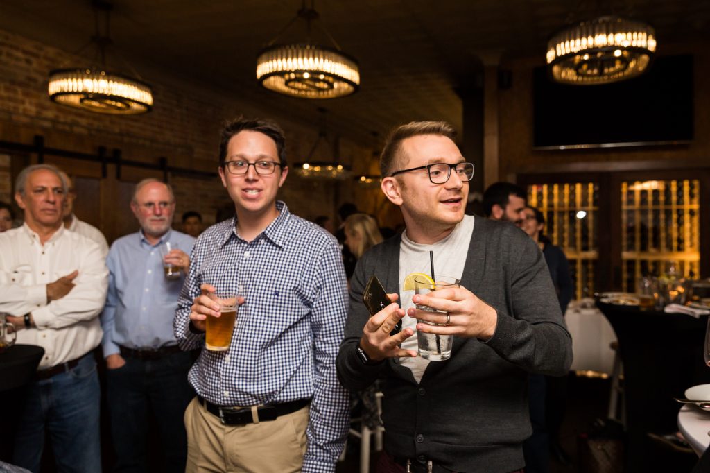 Toasts at a New Rochelle ketubah signing and rehearsal dinner