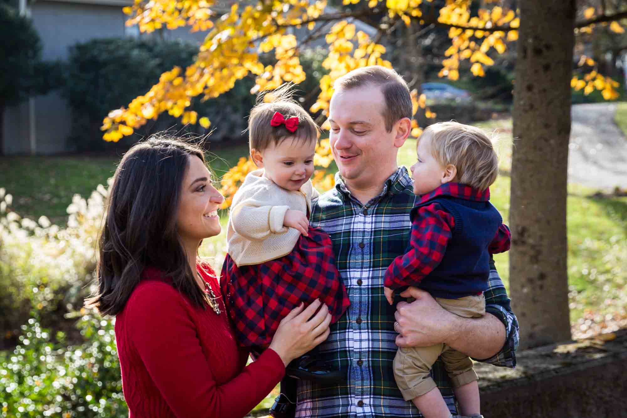 Family portrait for article on how to get your kids to look into the camera