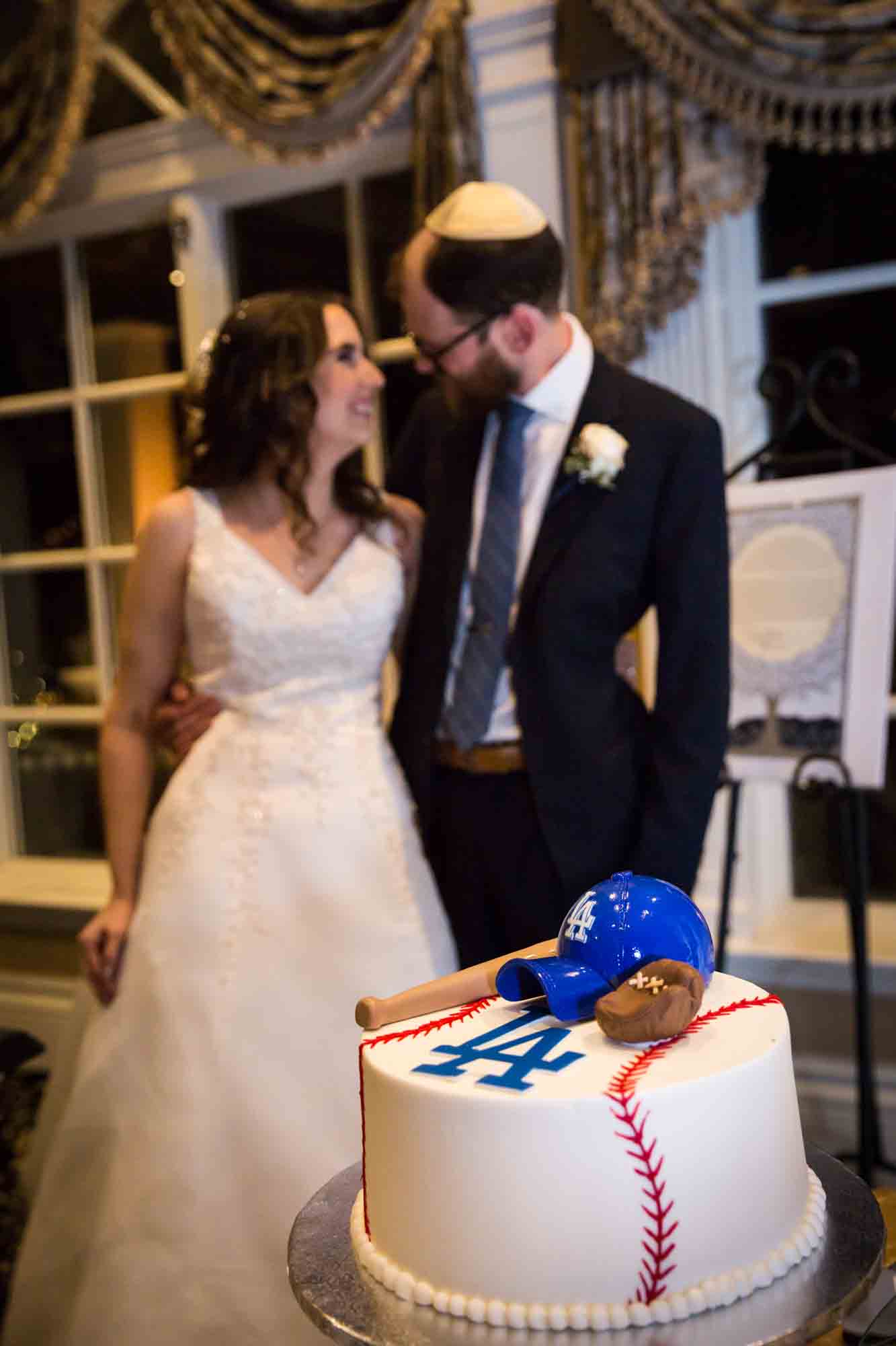 Baseball groom's cake for an article on band vs DJ