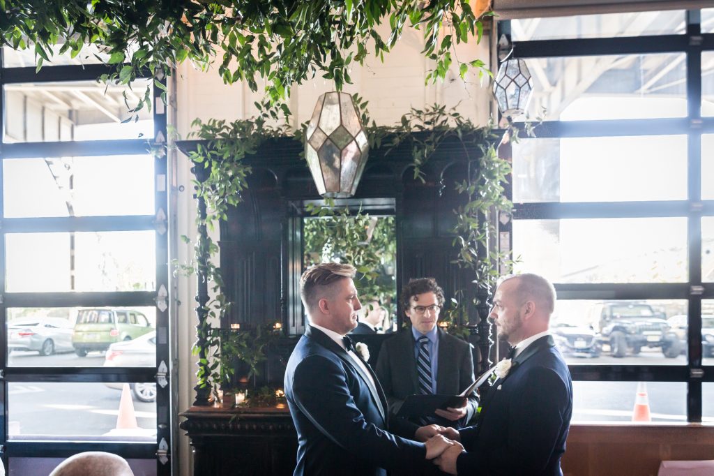 Ceremony at a same sex wedding celebration in Washington DC