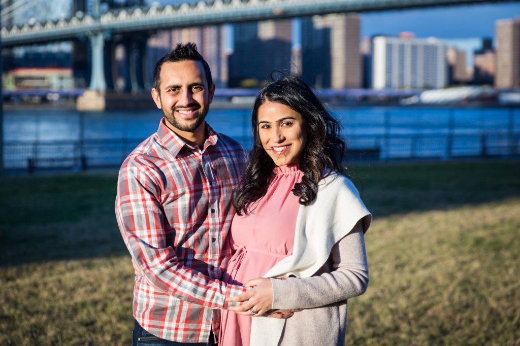 Portrait of a mother-to-be and husband for an article on maternity portrait tips