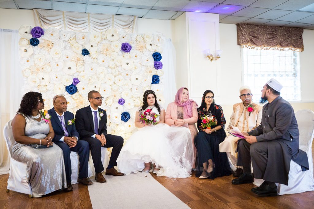 Bridal party during Muslim wedding ceremony for an article on wedding photography timeline tips