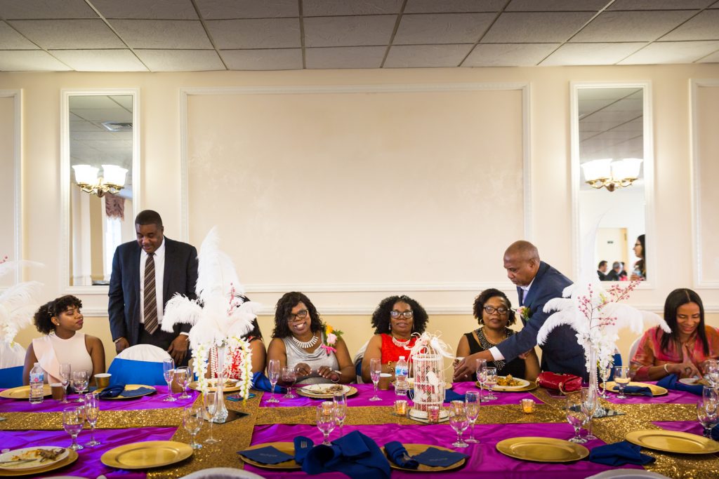 Wedding guests at a table