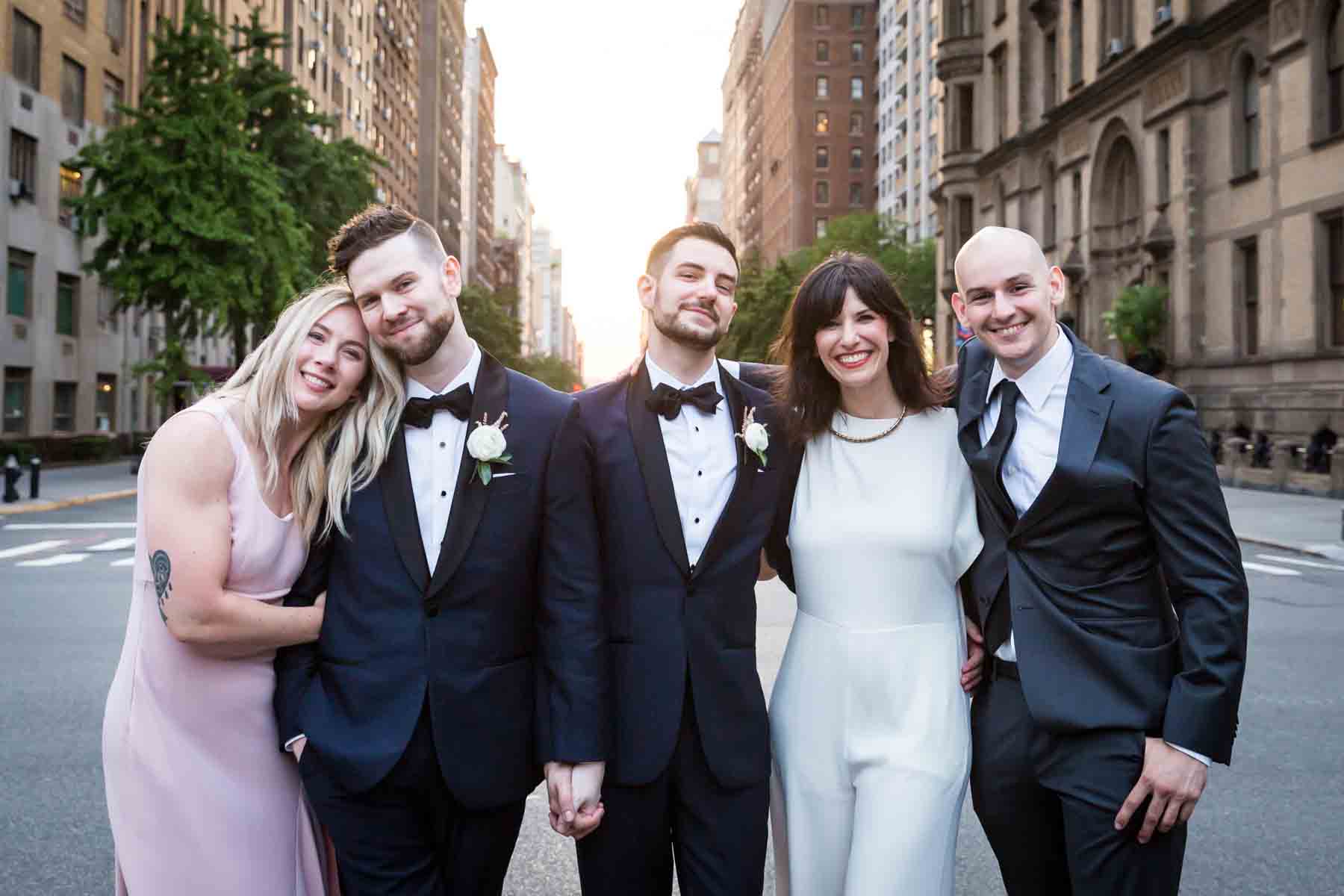 Wedding party on 72nd Street for an article entitled, ‘Do you need a permit to get married in Central Park?’