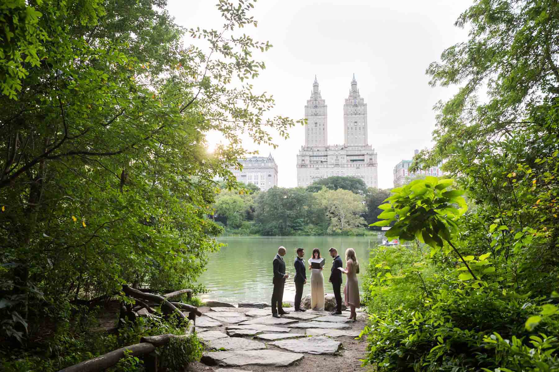 Wedding ceremony in Central Park for an article entitled, ‘Do you need a permit to get married in Central Park?’