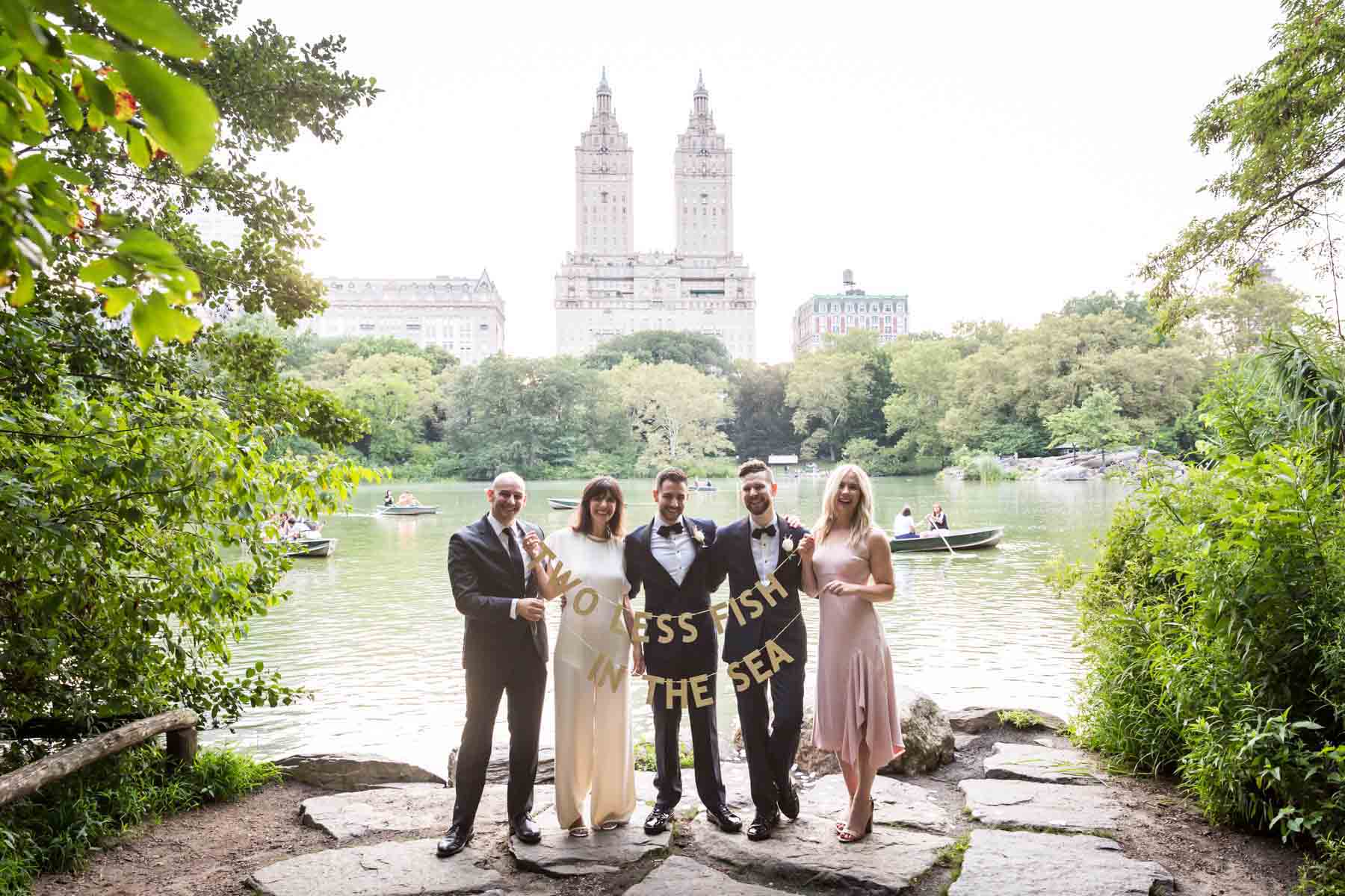 Wedding party portrait for an article entitled, ‘Do you need a permit to get married in Central Park?’