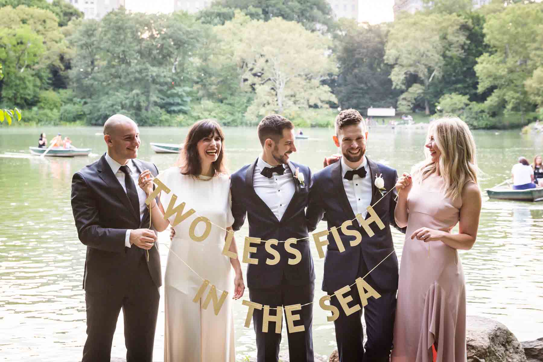 Wedding party portrait for an article entitled, ‘Do you need a permit to get married in Central Park?’