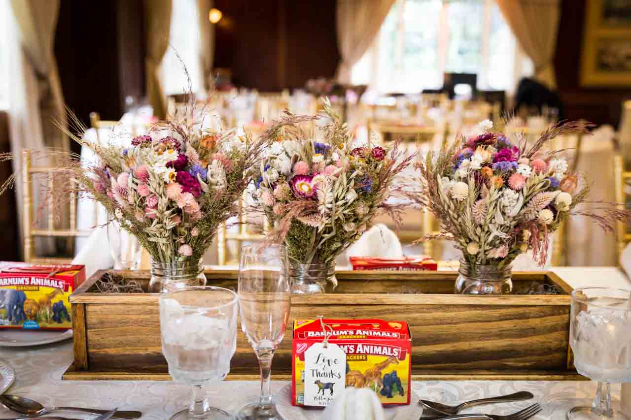 Centerpiece made of dried flowers for an article on non-floral centerpiece ideas