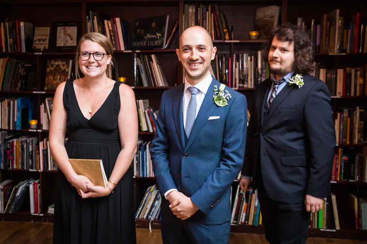 Groom waiting for bride for an article on non-floral centerpiece ideas