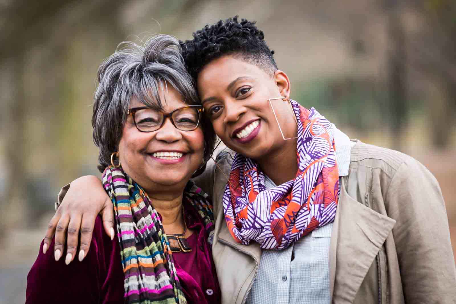 Flushing Meadows Corona Park family portrait of mother and adult daughter