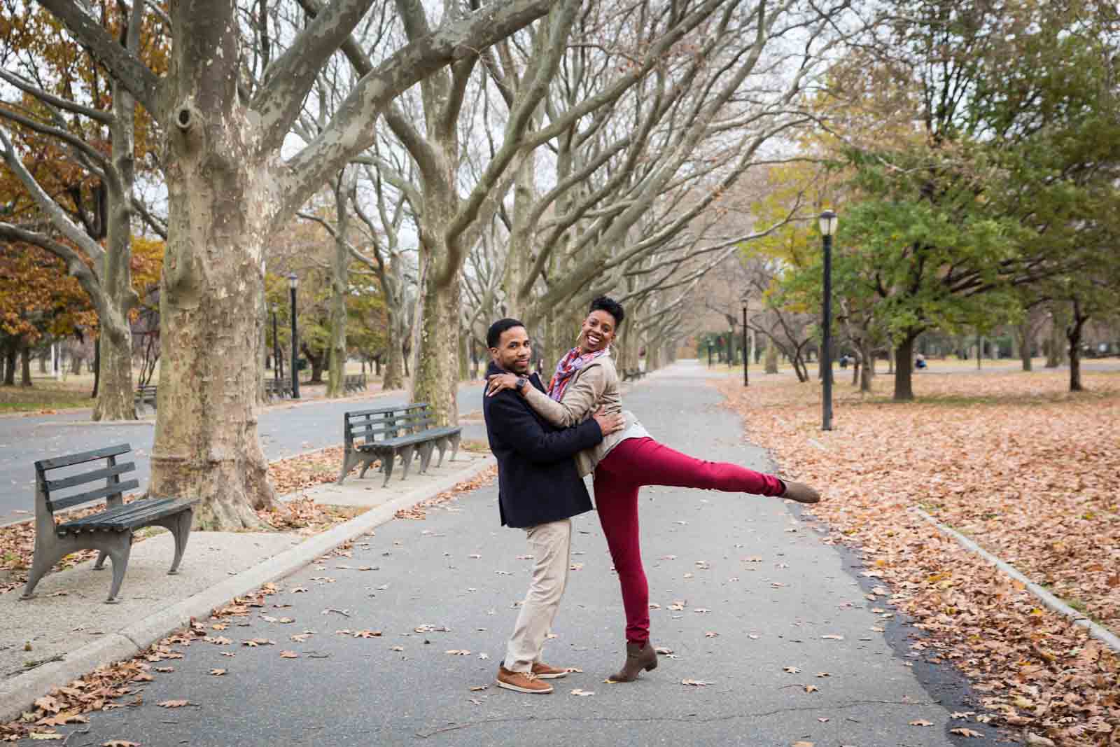 Flushing Meadows Corona Park family portrait of parents alone