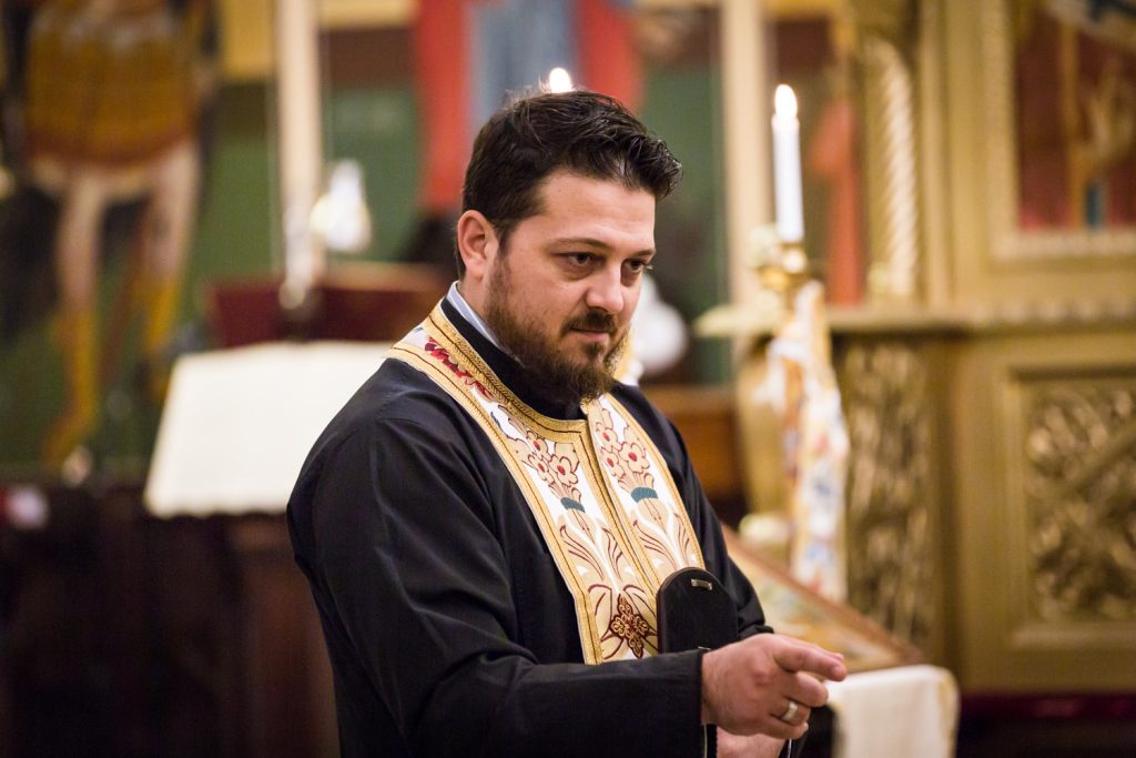 Greek orthodox baptism photos of priest speaking