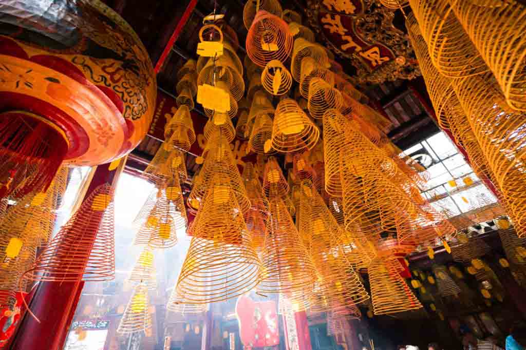 Hanging incense in a temple in Vietnam