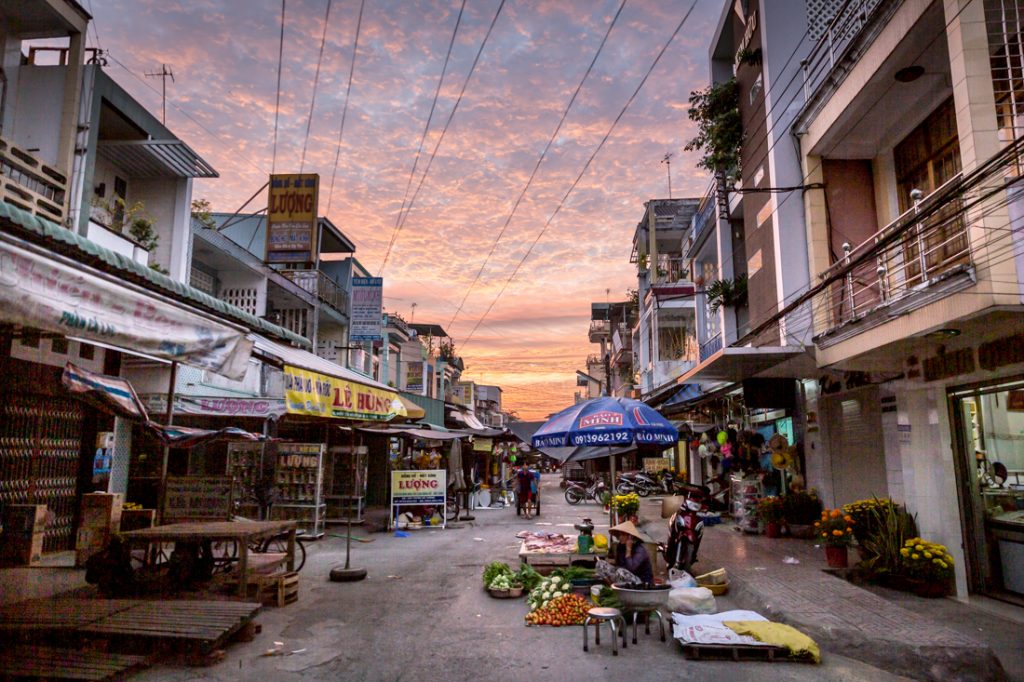 Street scene in Vinh Long, Vietnam