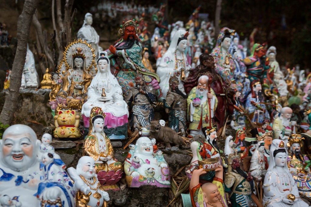Thousands of discarded religious statues at the Waterfall Bay Park in Hong Kong