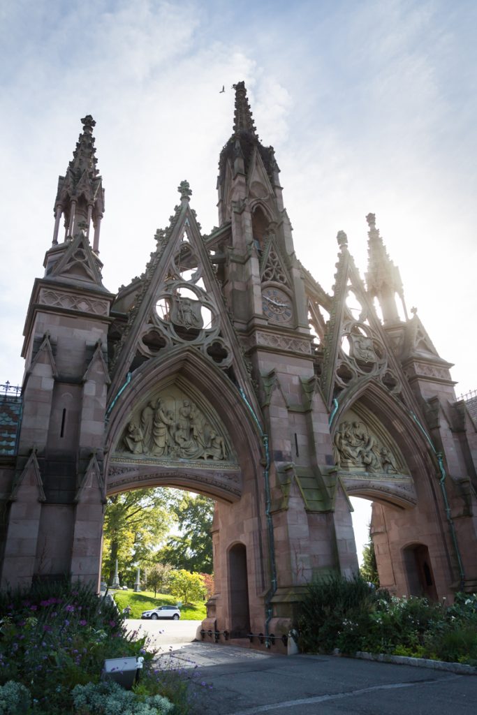 Main entrance gate for an article on visiting Green-Wood Cemetery