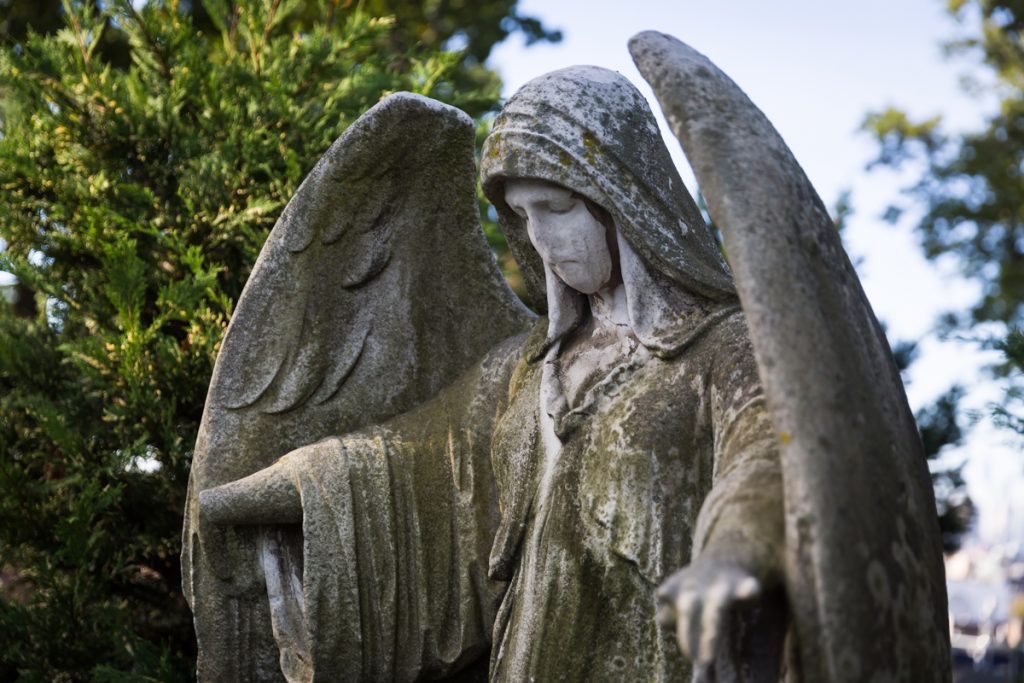 Angel statue at Green-Wood Cemetery