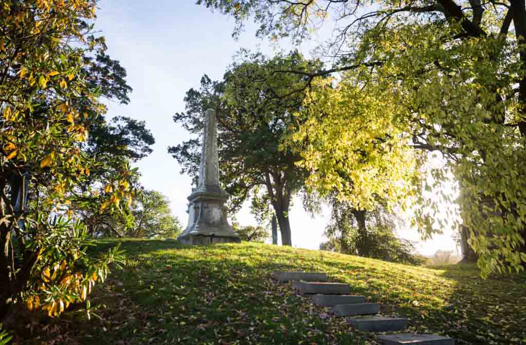 Grave on a hill at Green-Wood Cemetery