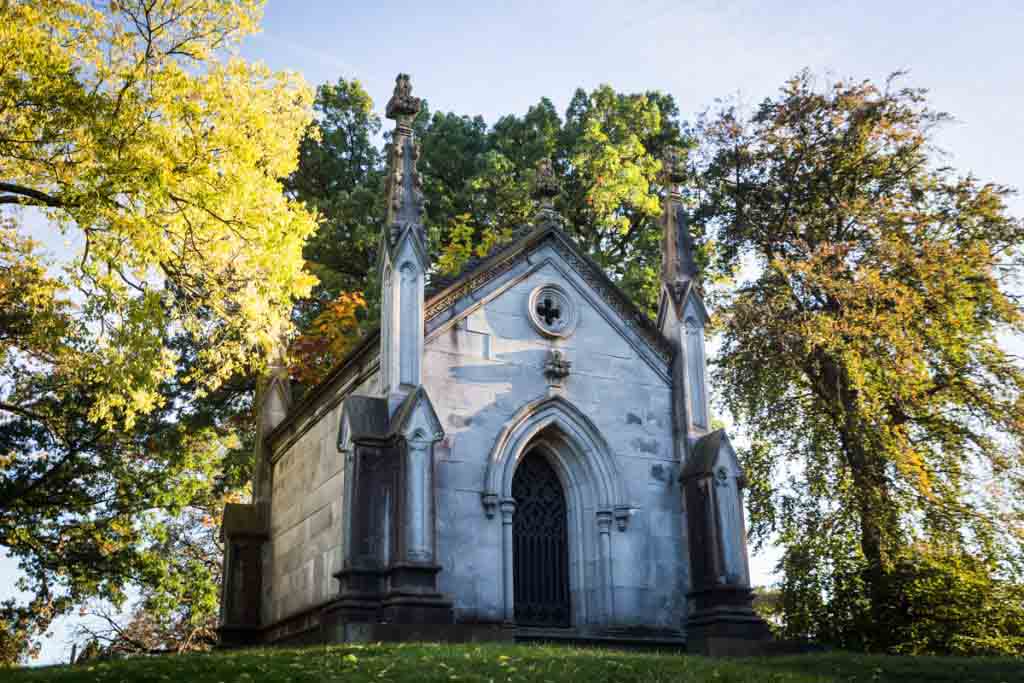 Gothic mausoleum at Green-Wood Cemetery