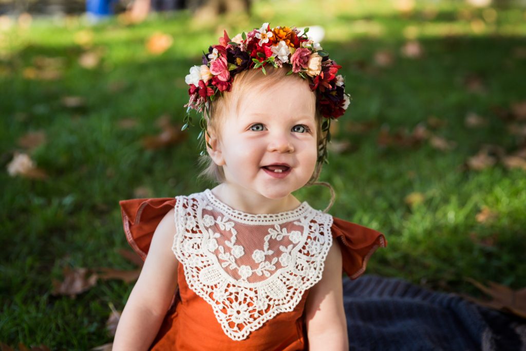 Little girl smiling in Riverside Park