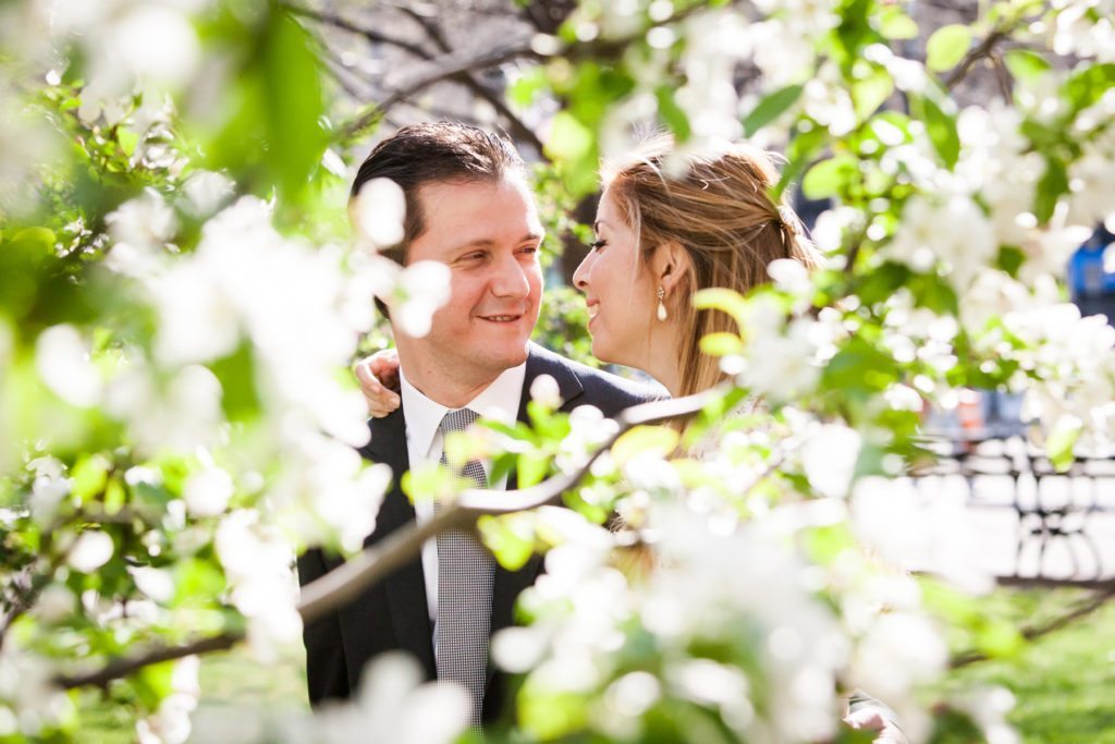 Bride and groom portrait after a Manhattan Marriage Bureau wedding, by NYC wedding photojournalist, Kelly Williams