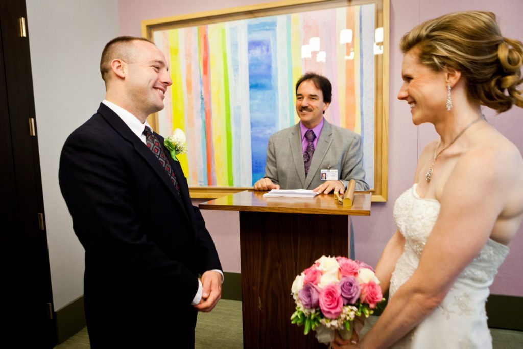 Ceremony at a NYC City Hall wedding, by Kelly Williams